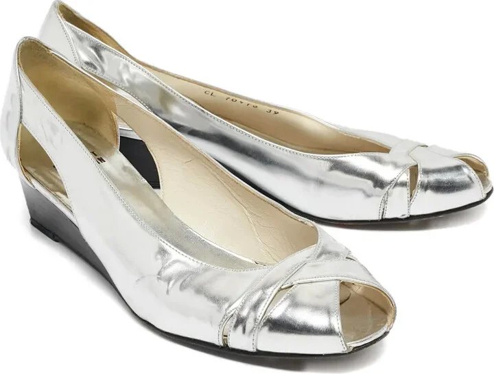 Pre-Owned Peep-Toe Wedge Pumps - Image 2
