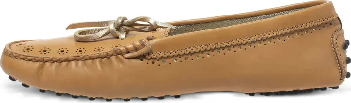 Pre-Owned Perforated Leather Loafers