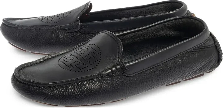Pre-Owned Perforated-Logo Loafers - Image 3