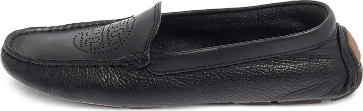 Pre-Owned Perforated-Logo Loafers
