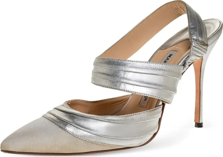 Pre-Owned Pleated Slingback Pumps - Image 2