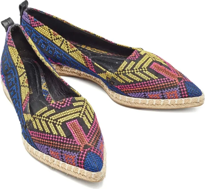 Pre-Owned Pointed Toe Embroidered Espadrilles - Image 2