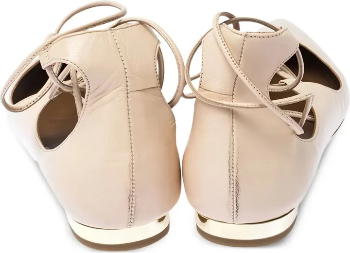 Pre-Owned Pointed-Toe Lace-Up Flats - Image 3