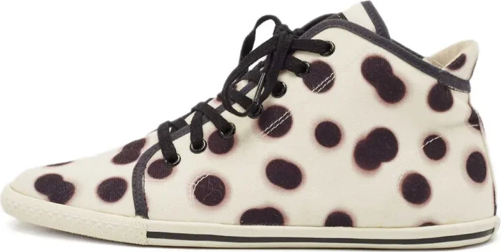 Pre-owned polka-dot high-top sneakers