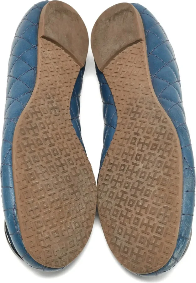 Pre-Owned Quilted Leather Ballet Flats - Image 4