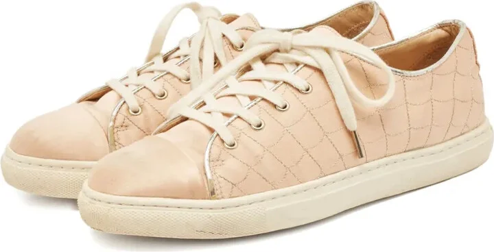 Pre-Owned Quilted Satin Sneakers - Image 2