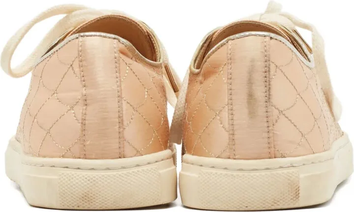 Pre-Owned Quilted Satin Sneakers - Image 4