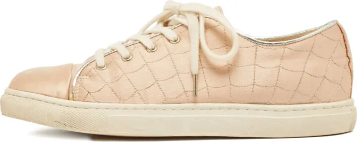 Pre-Owned Quilted Satin Sneakers