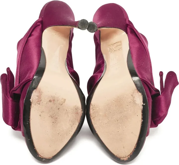pre-owned Raso Knot satin bow-detail mules - Image 5