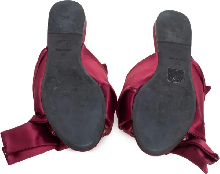 Pre-Owned Satin Bow-Detail Sandals - Image 3