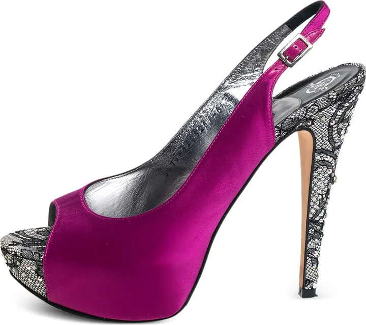 Pre-Owned Satin Slingback Sandals