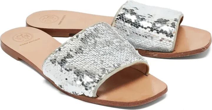 Pre-Owned Sequin-Embellished Flat Sandals - Image 3