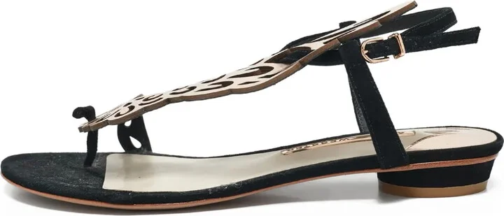 pre-owned Seraphina cut-out flat sandals
