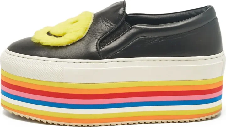pre-owned Smile platform slip-on sneakers