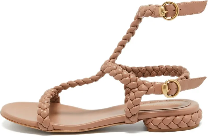 pre-owned Sorrento braided-strap flat sandals