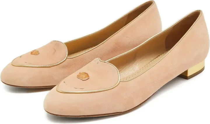 Pre-Owned Suede Flat Pumps - Image 2