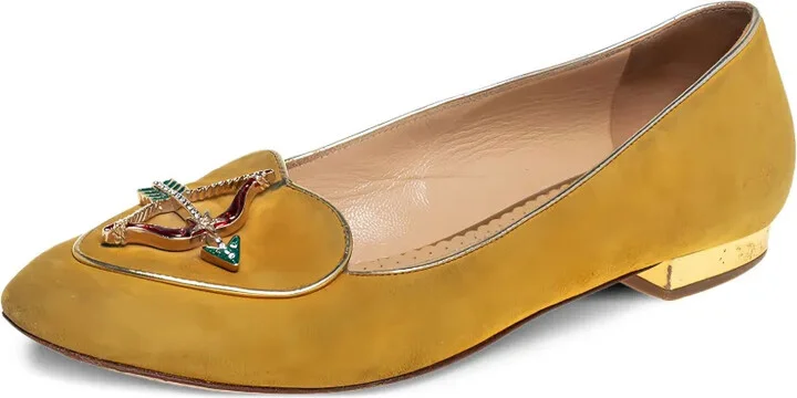 Pre-Owned Suede Flat Pumps - Image 2