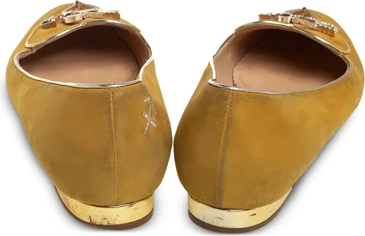 Pre-Owned Suede Flat Pumps - Image 3