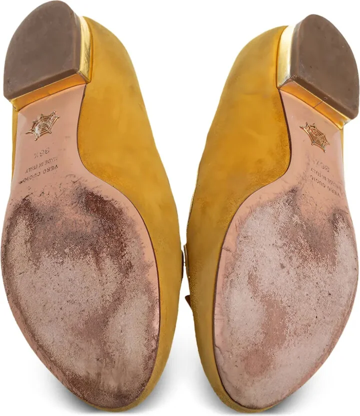 Pre-Owned Suede Flat Pumps - Image 4