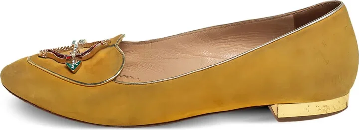 Pre-Owned Suede Flat Pumps