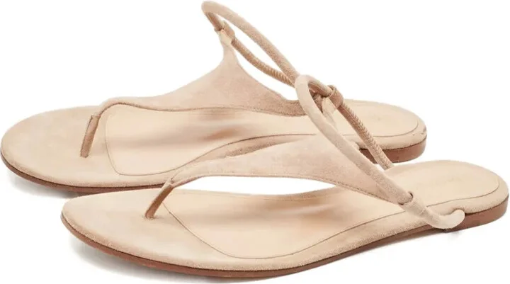 Pre-Owned Suede Thong Sandals - Image 2