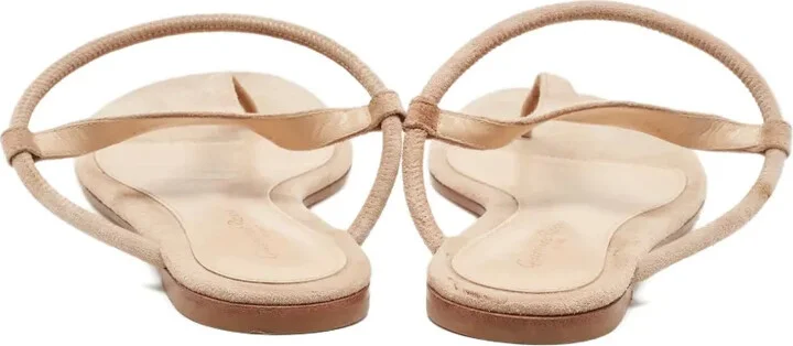 Pre-Owned Suede Thong Sandals - Image 4