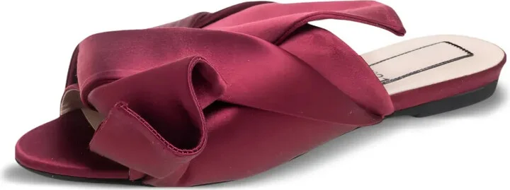 Pre-Owned Twisted Satin Flat Sandals - Image 2