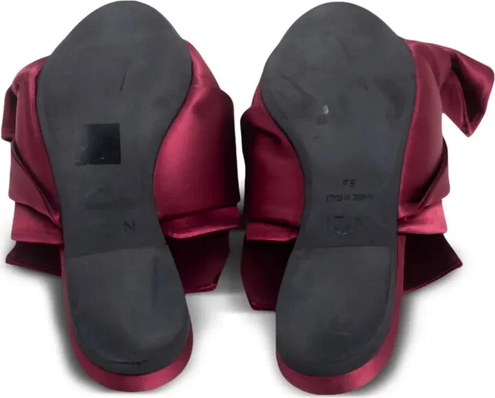 Pre-Owned Twisted Satin Flat Sandals - Image 5