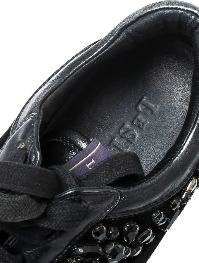 Pre-Owned Velvet Crystal Sneakers - Image 5