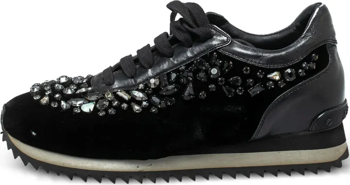 Pre-Owned Velvet Crystal Sneakers