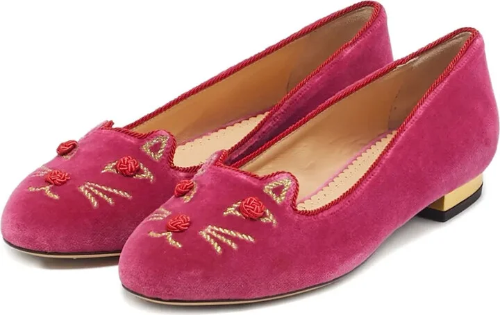Pre-owned velvet loafers - Image 2