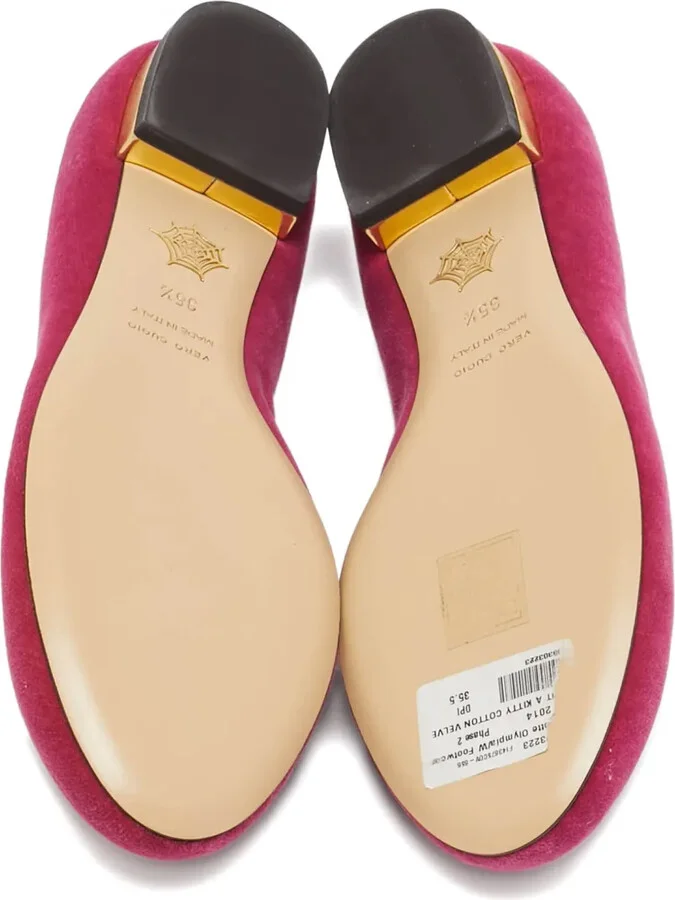 Pre-owned velvet loafers - Image 4