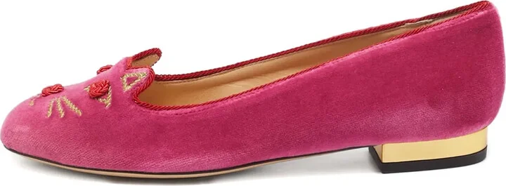 Pre-owned velvet loafers