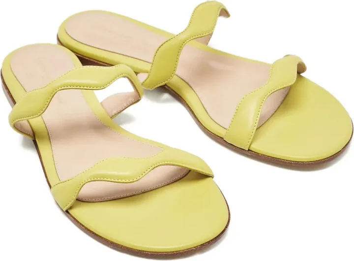 Pre-Owned Wavy-Strap Leather Sandals - Image 3