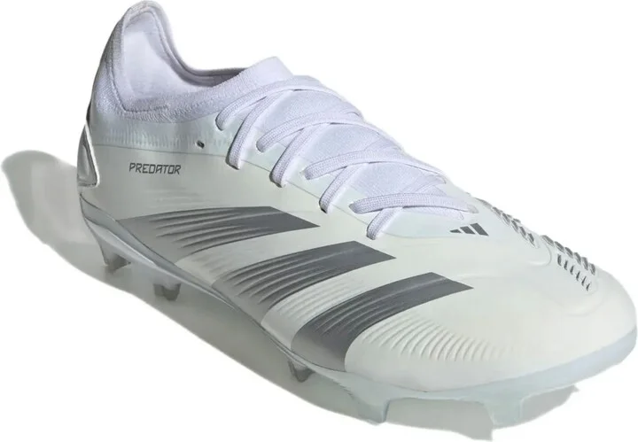 Predator 24 Pro FG "Cloud White/Silver Metallic" cleats