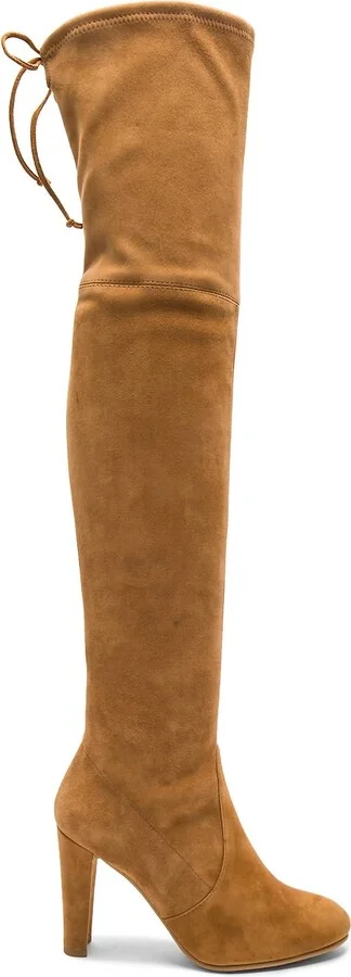 Preloved Highland Over The Knee Boots In Camel Suede