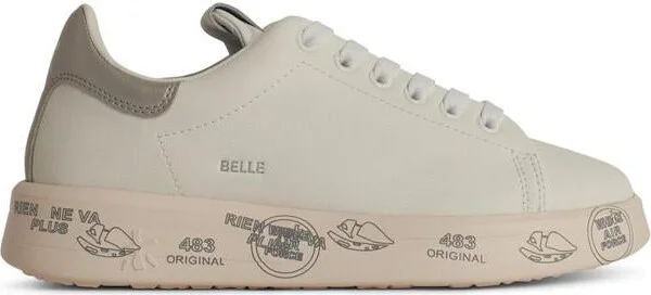 Premiata 'Belle' White Leather Sneakers