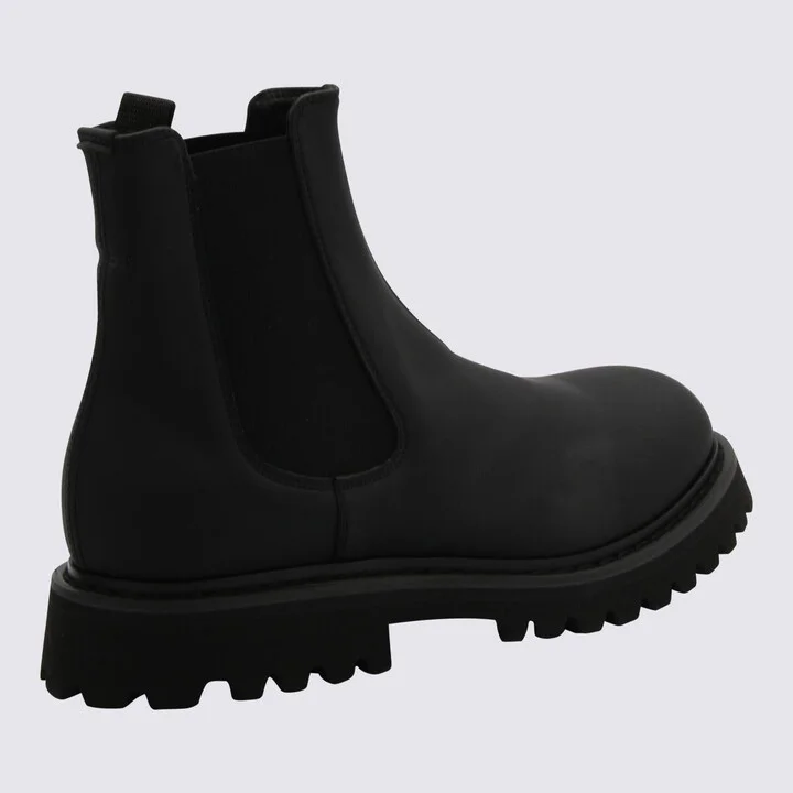 Premiata Black Leather Beatle Boots - Image 2