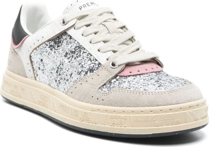 Premiata Light Grey Leather Sneakers - Image 3