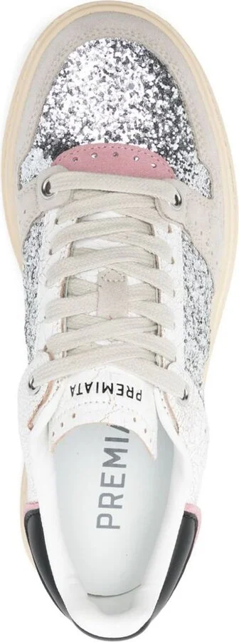 Premiata Light Grey Leather Sneakers - Image 4