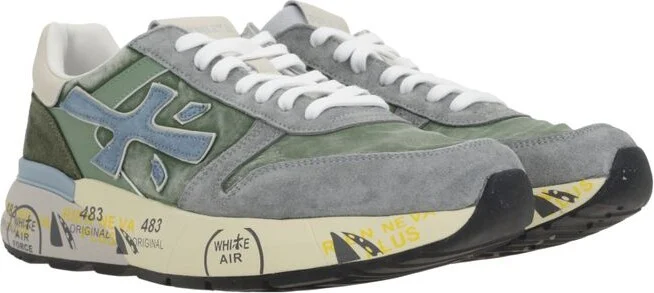 Premiata 'Mick' Green Suede Blend Sneakers - Image 2