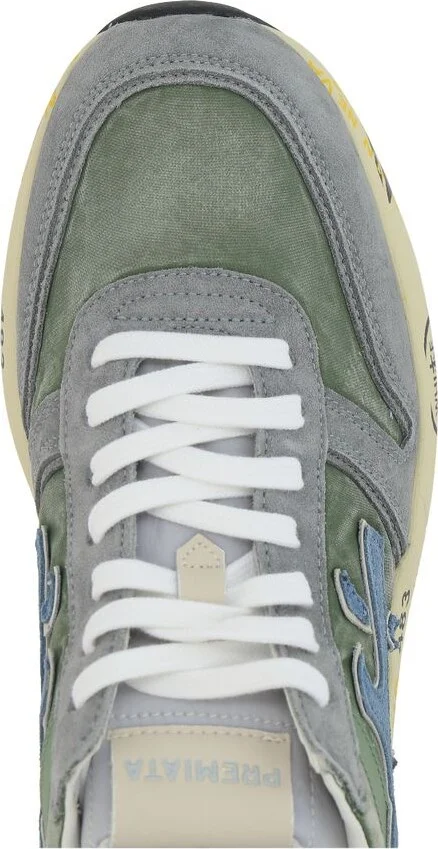 Premiata 'Mick' Green Suede Blend Sneakers - Image 3
