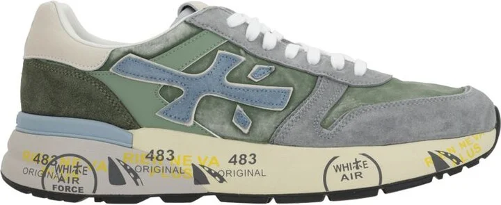Premiata 'Mick' Green Suede Blend Sneakers