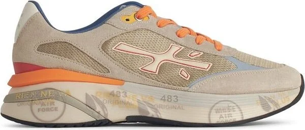 Premiata 'Moerun' Grey Leather Sneakers - Image 3