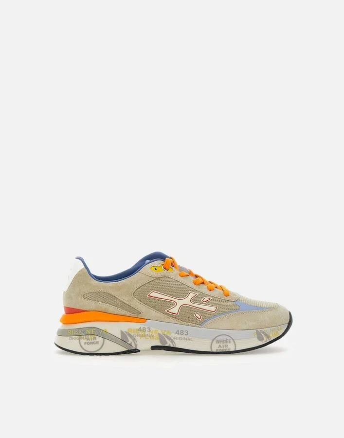 Premiata 'Moerun' Grey Leather Sneakers