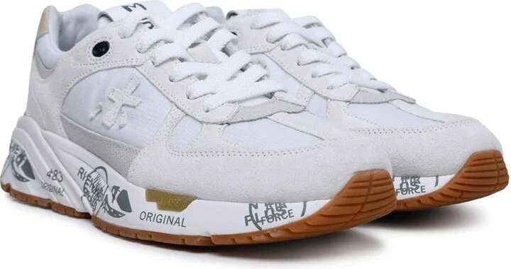 Premiata White Suede Blend Mazed Sneakers - Image 2