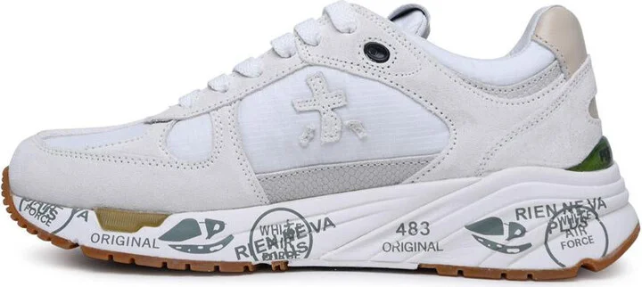 Premiata White Suede Blend Mazed Sneakers - Image 3