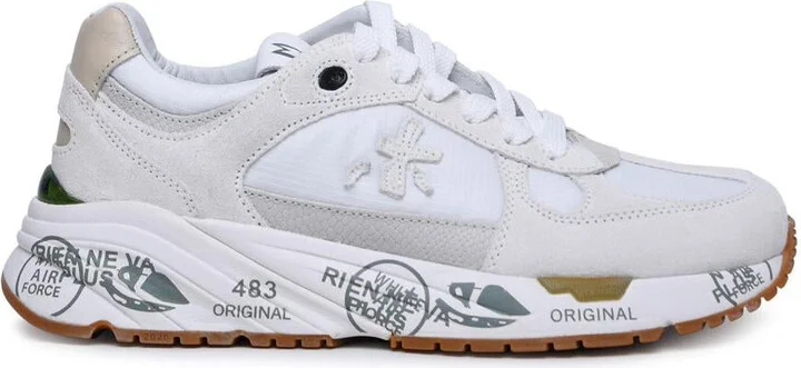 Premiata White Suede Blend Mazed Sneakers