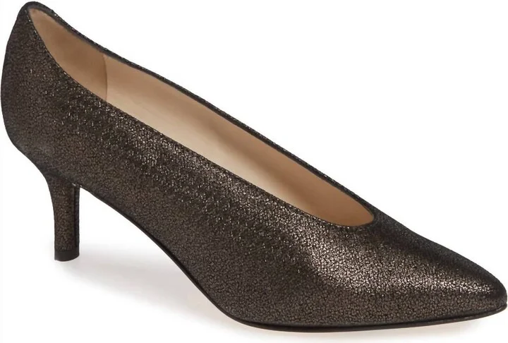 Prezioso Text/crack Pumps - Medium Width In Graphite