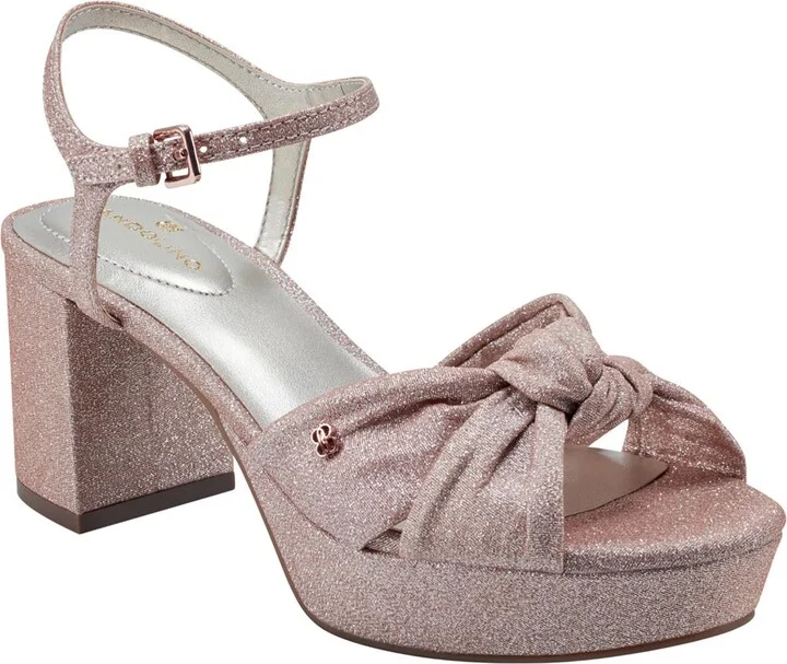 Prezley Womens Knot-Front Ankle Strap Platform Sandals